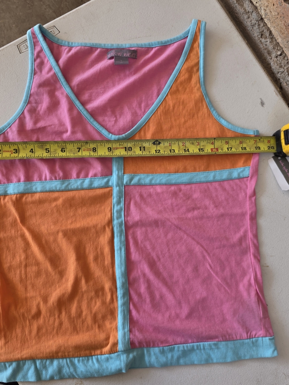 NWT Vintage Willow Wear Colorblock Tank Top - Pink & Orange - Size L - Picture 6 of 7
